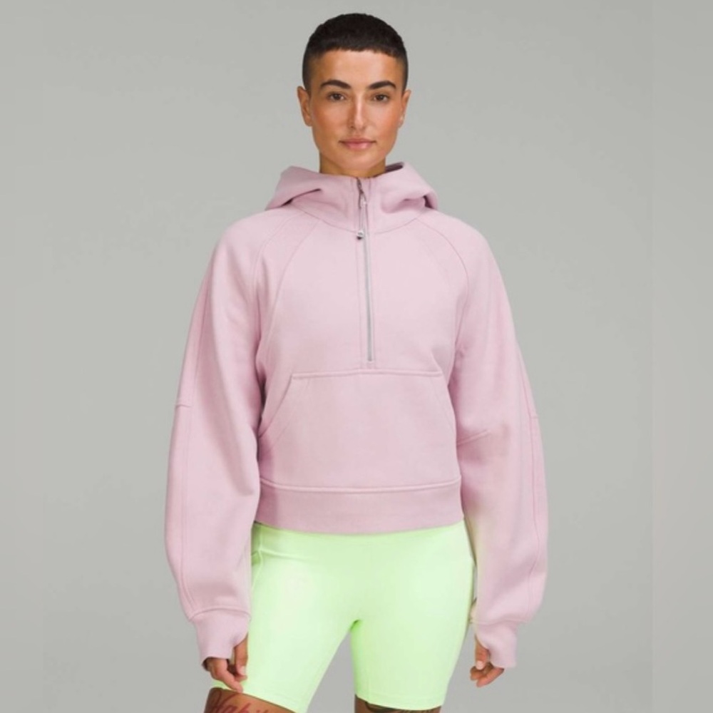 Lululemon Light Pink Half-Zip Hoodie Sweater - Women's Pullover